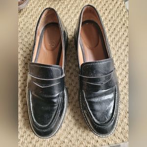 Black Leather Franco Sarto Loafers